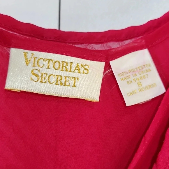 Vintage VICTORIA'S SECRET Gold Label Bright Pink Nightgown Short Dress, S Small - Picture 9 of 9